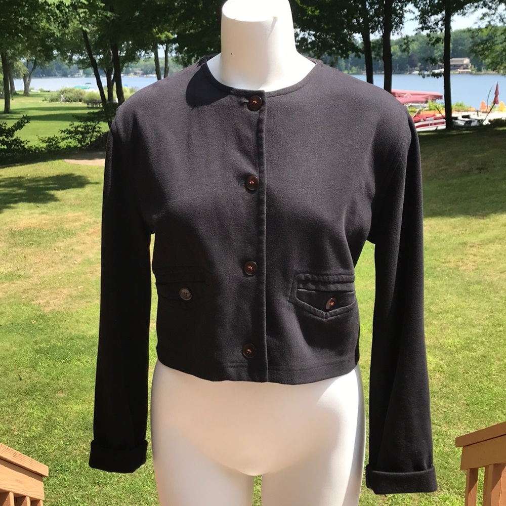 Susan Martin black cropped jacket size M